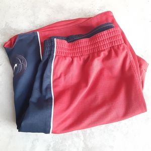 NIKE Men Red & Blue Large Basketball Shorts